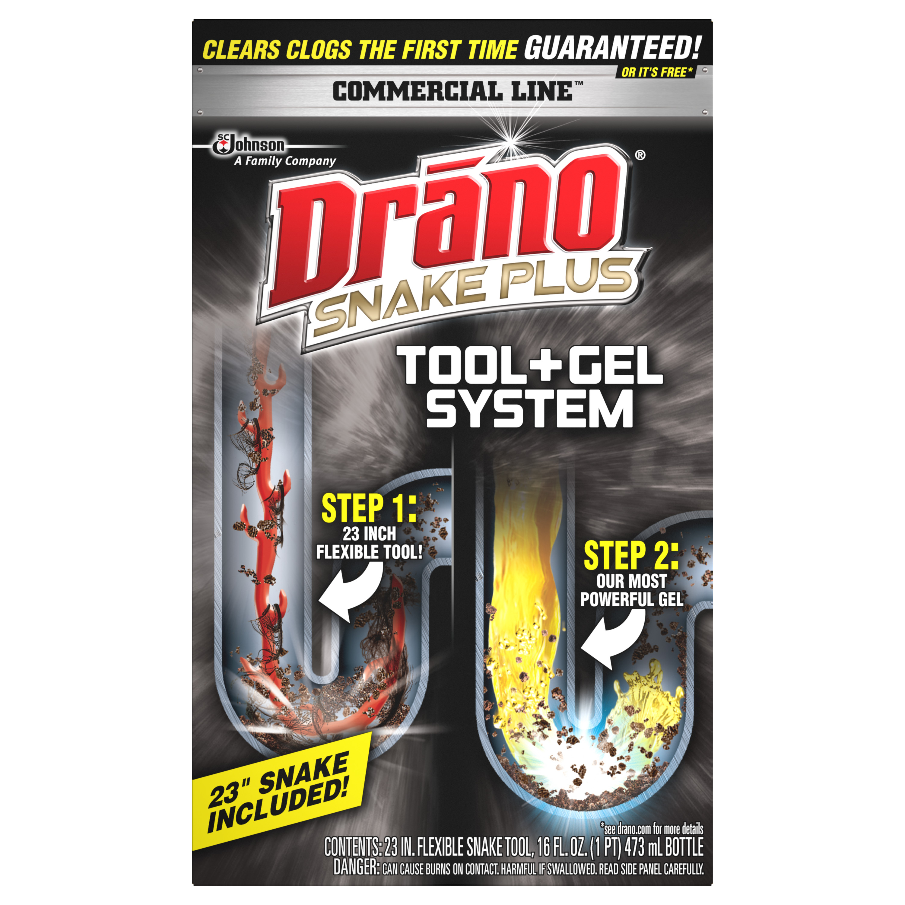 Drano® Commercial Line™ Snake Plus Tool + Gel System